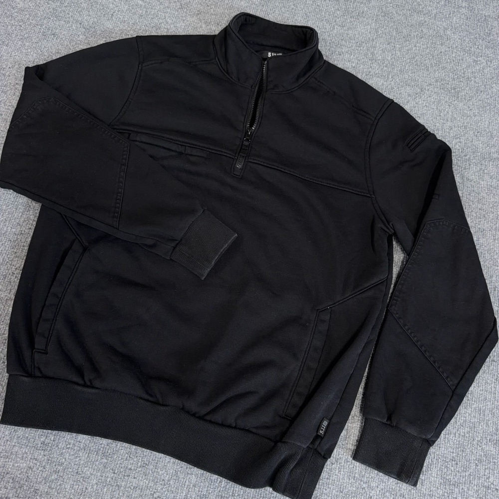 5.11 Tactical Job Shirt Quarter 1/4 Zip 2.0 Black Mens Medium Pullover 72534